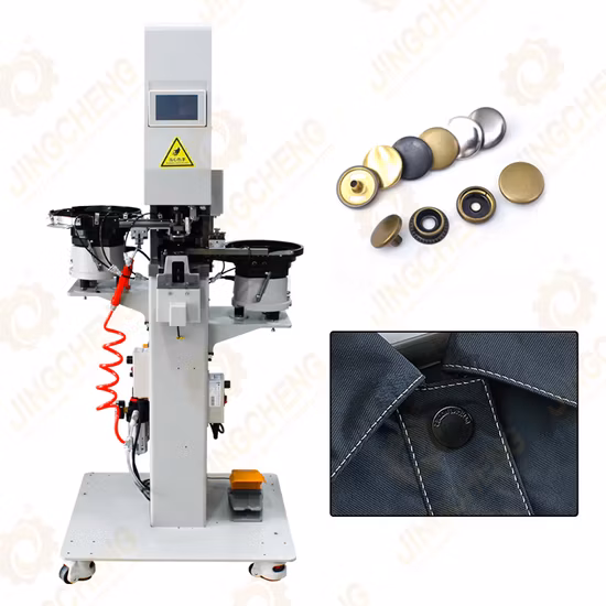 Máquina para fabricar puntas de zócalo de espárrago con botón a presión de botón de metal y punzonado completamente automático