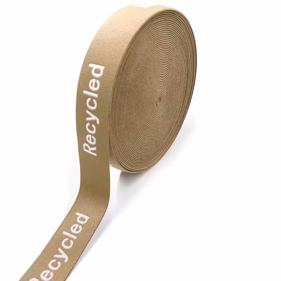 MOQ bajo 2022 Fabricante Venta caliente Reciclar Nylon Banda elástica suave Correas Jacquard personalizadas para ropa