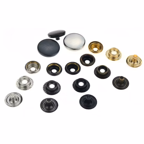 Acepte el botón a presión de metal de personalización para el botón a presión de ropa de cuero